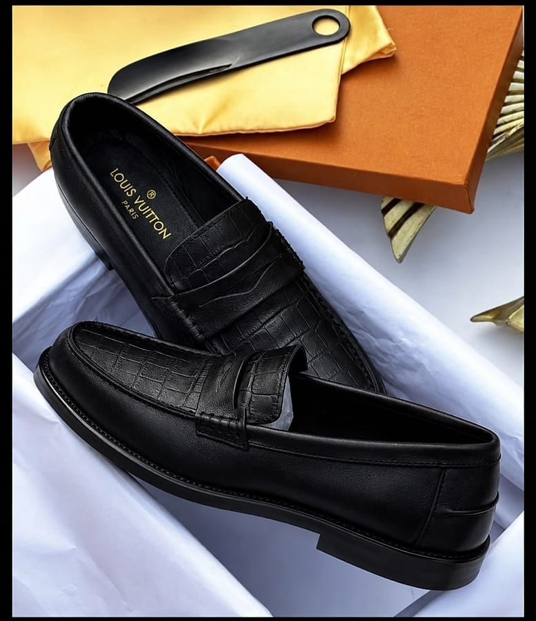 Black leather penny loafers from Top-Notch Wardrobes